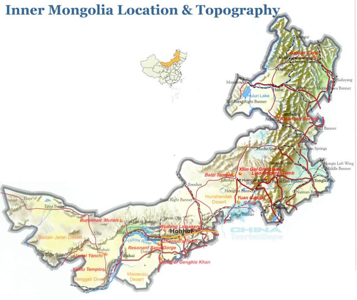 બાહ્ય મંગોલિયા નકશો