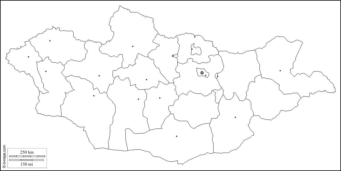 ખાલી નકશો મંગોલિયા