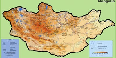 મંગોલિયા નકશો સ્થાન